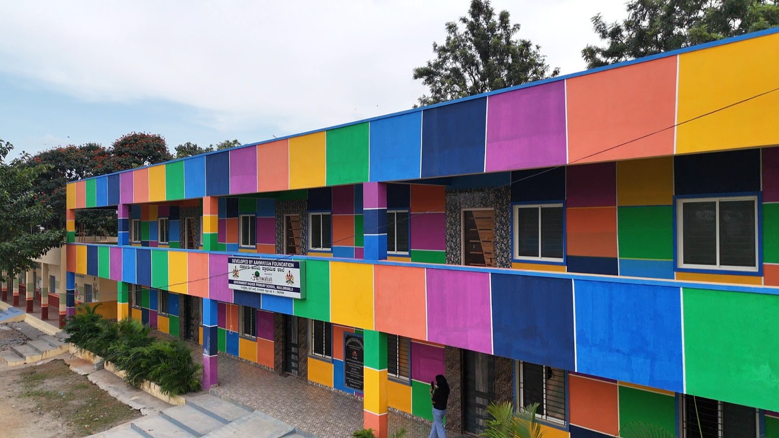 A government school in Nallurahalli redeveloped by Aahwahan