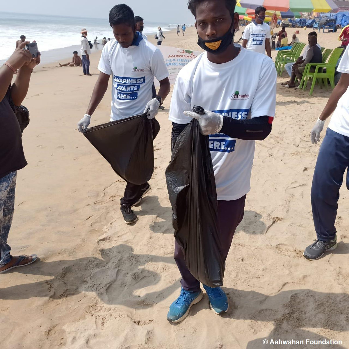 A beach clean-up drive